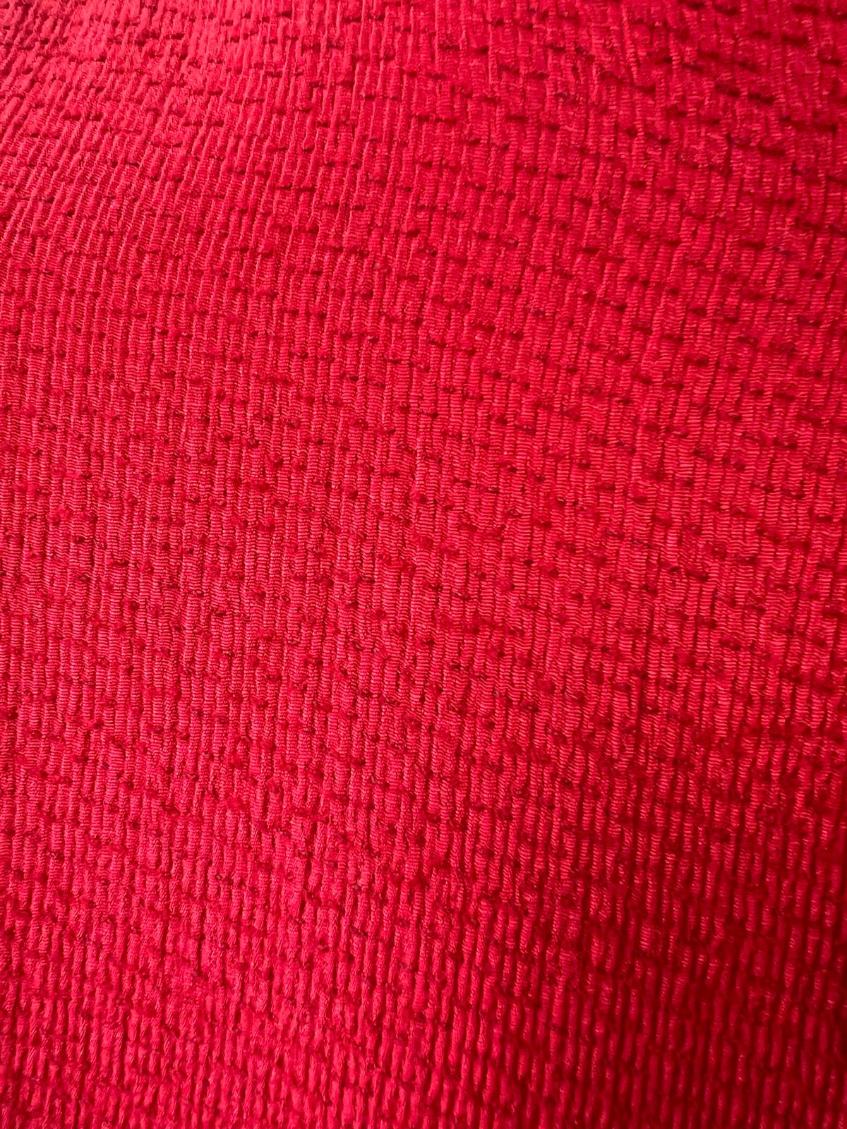Giorgio Armani – Textured Red Blouse with Folded Neckline
