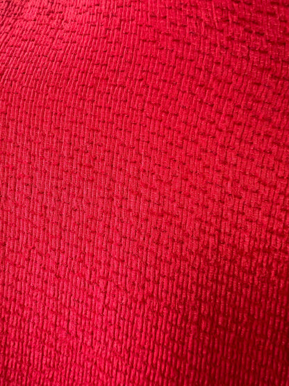 Giorgio Armani – Textured Red Blouse with Folded Neckline