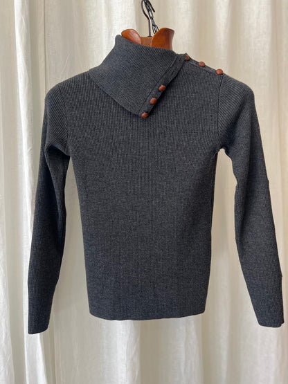 Polo Ralph Lauren Merino Wool Sweater – Asymmetric Collar – Preloved