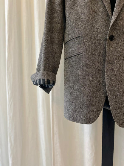 The Wrapped Herringbone Blazer