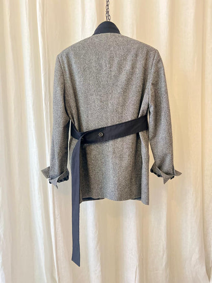 The Wrapped Herringbone Blazer