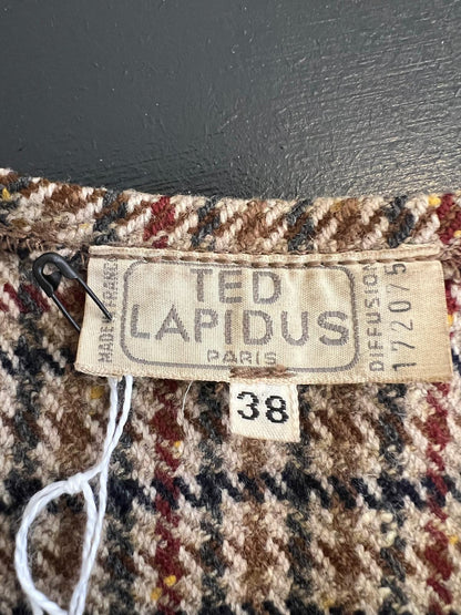 Ted Lapidus Paris Wool Cape – Houndstooth Check – Preloved