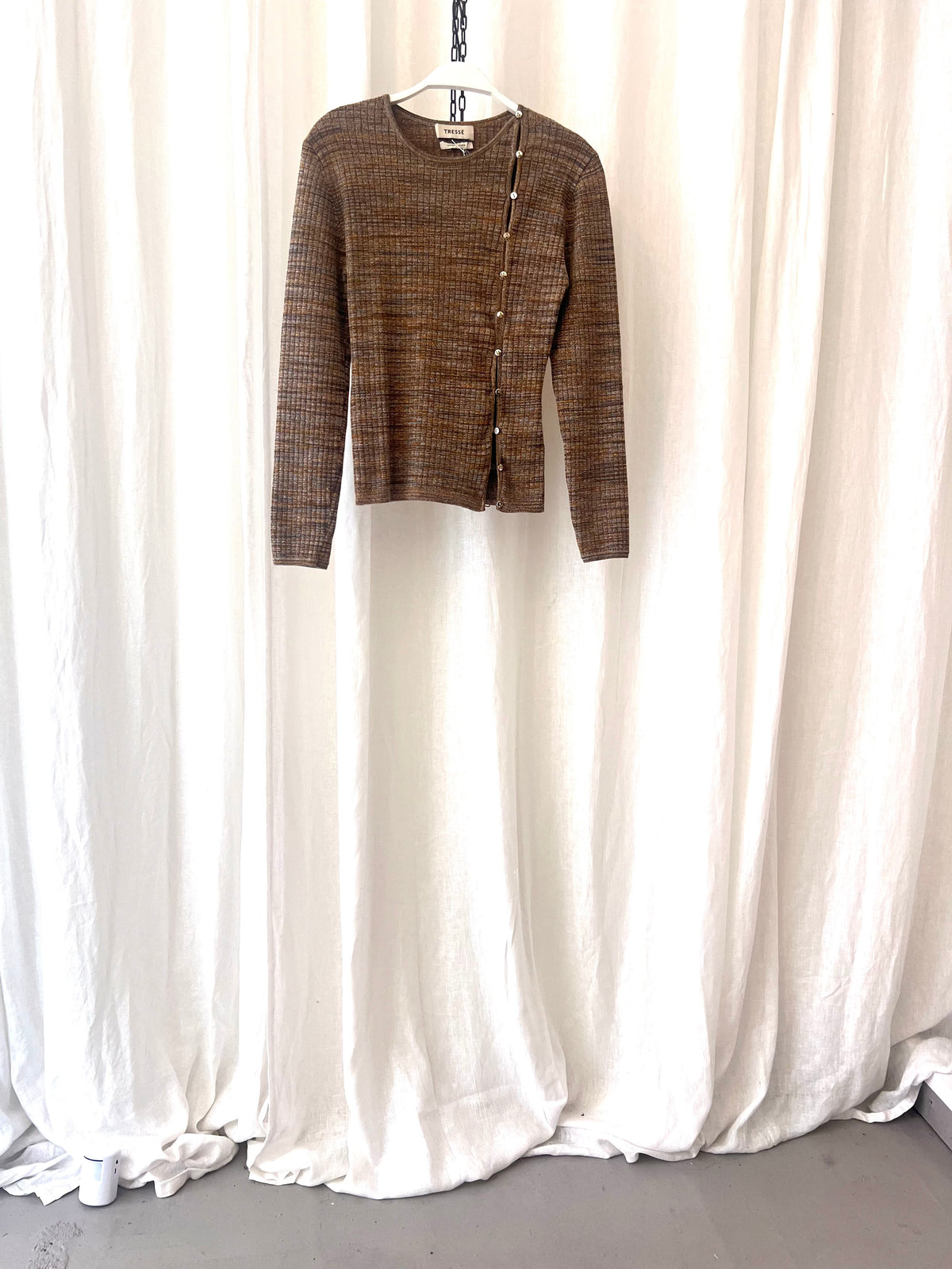 TRESSÉ — Asymmetric Ribbed Knit Top