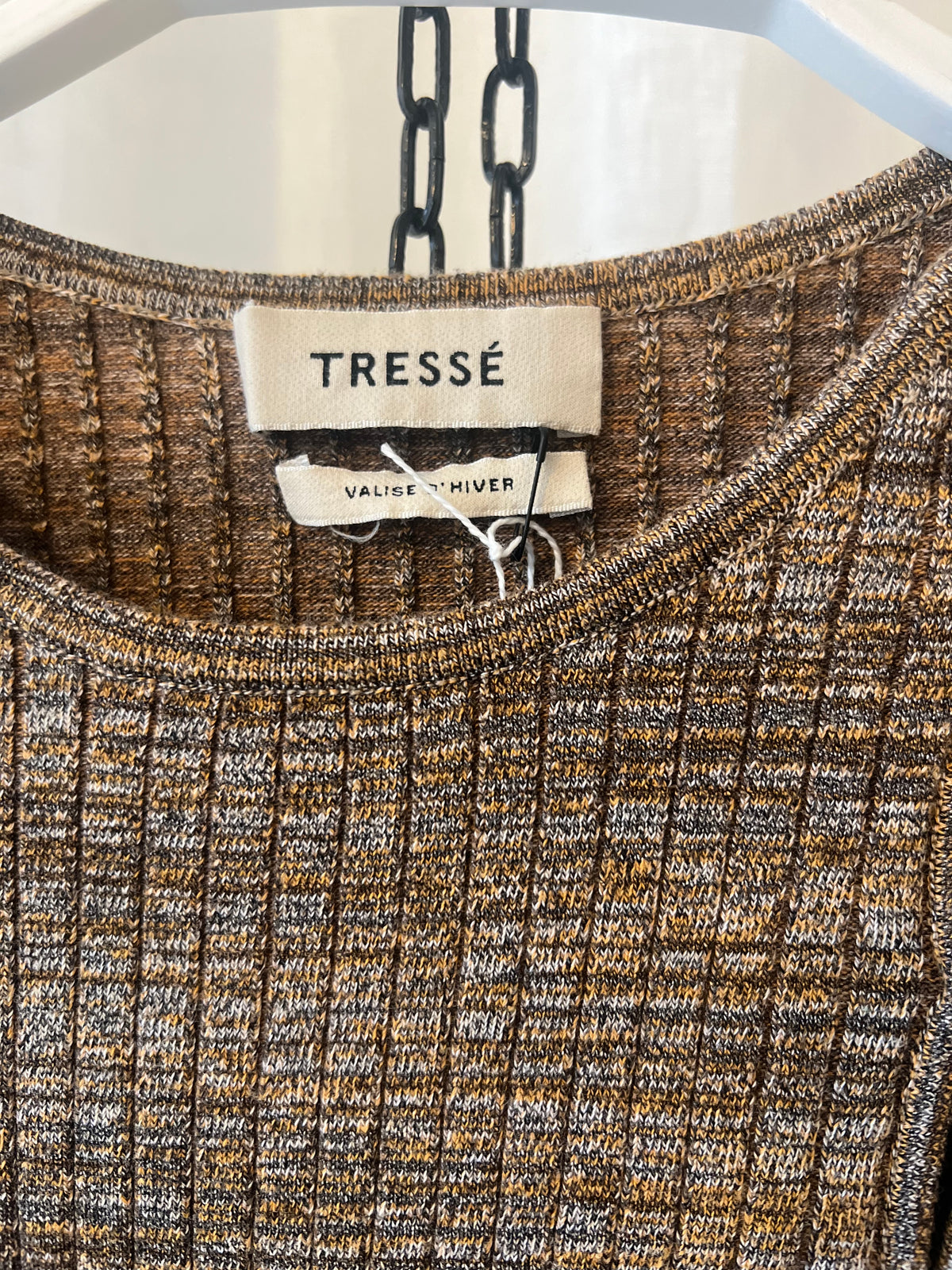 TRESSÉ — Asymmetric Ribbed Knit Top