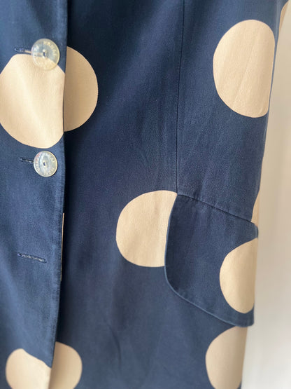 VINTAGE HANAE MORI — Silk Polka Dot Long Vest