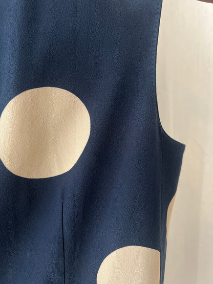 VINTAGE HANAE MORI — Silk Polka Dot Long Vest