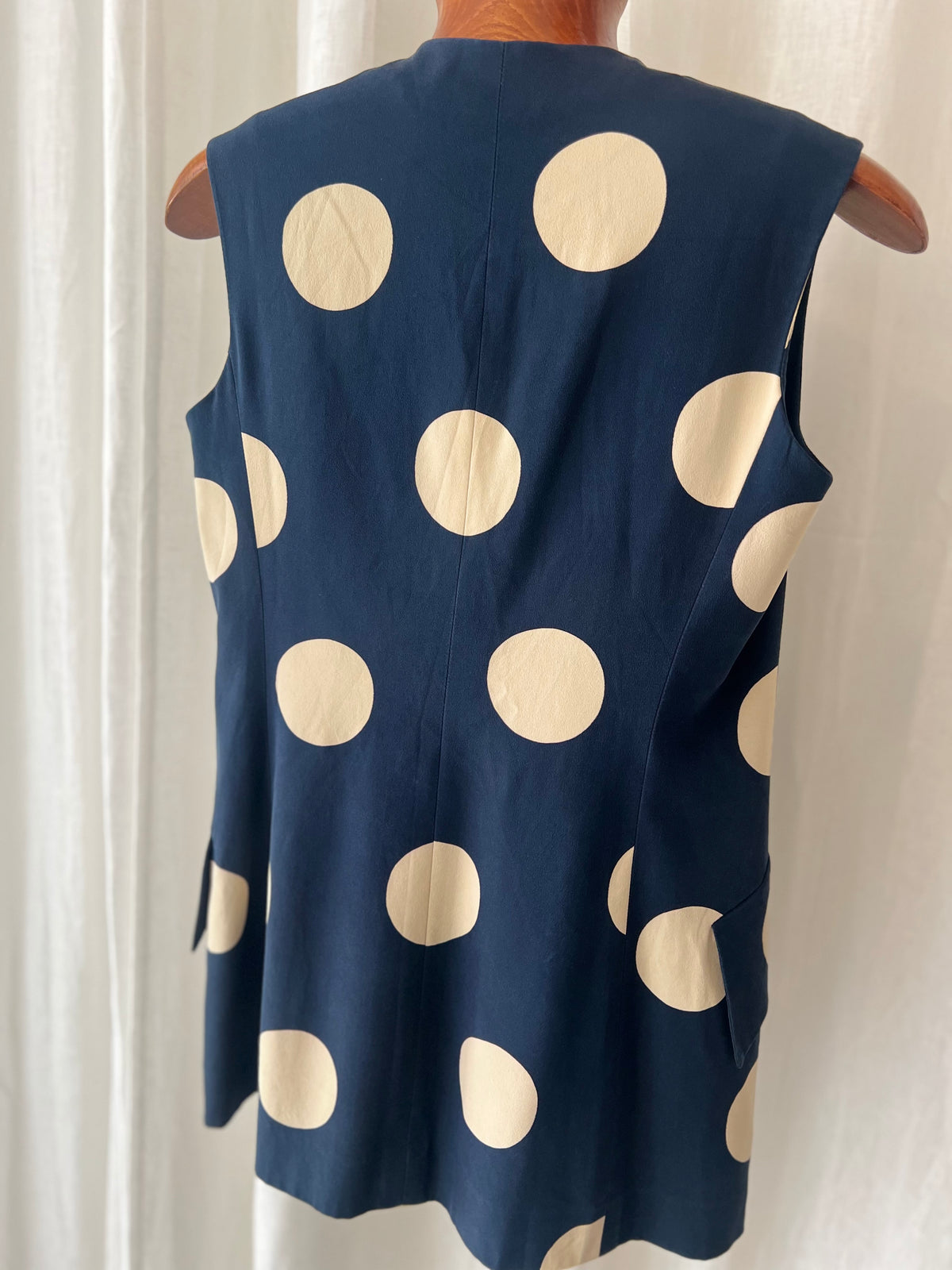 VINTAGE HANAE MORI — Silk Polka Dot Long Vest