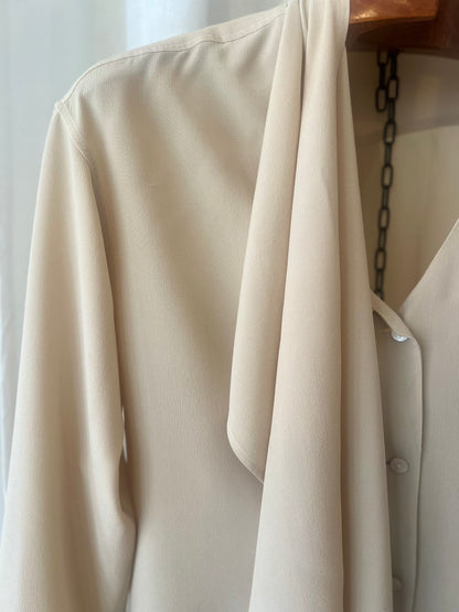 PRELOVED — Ivory Silk Scarf Blouse