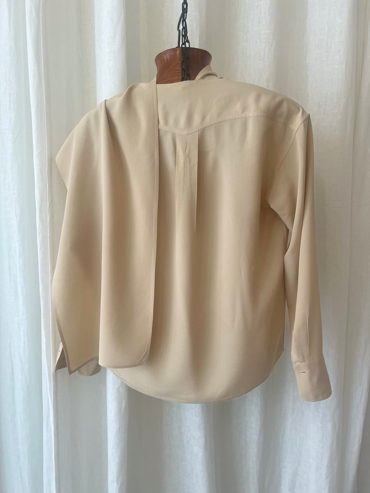 PRELOVED — Ivory Silk Scarf Blouse