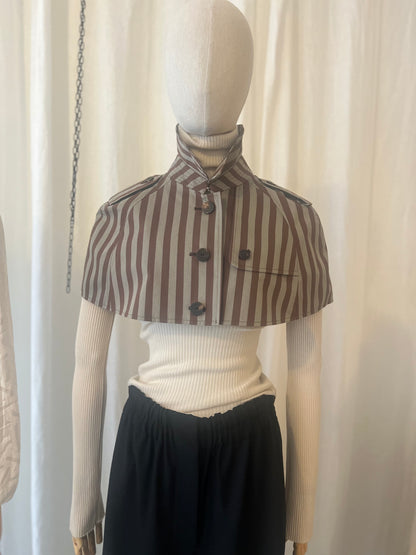 BURBERRY LONDON — Striped Cropped Trench Cape