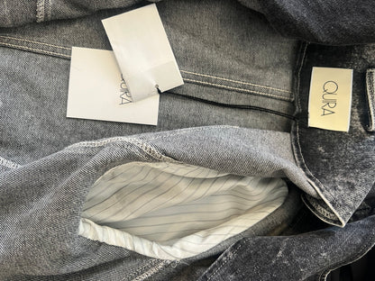 QUIRA — Sculpted Acid-Wash Denim Jacket