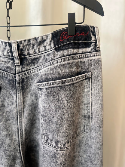 QUIRA — Acid-Wash Straight-Leg Jeans