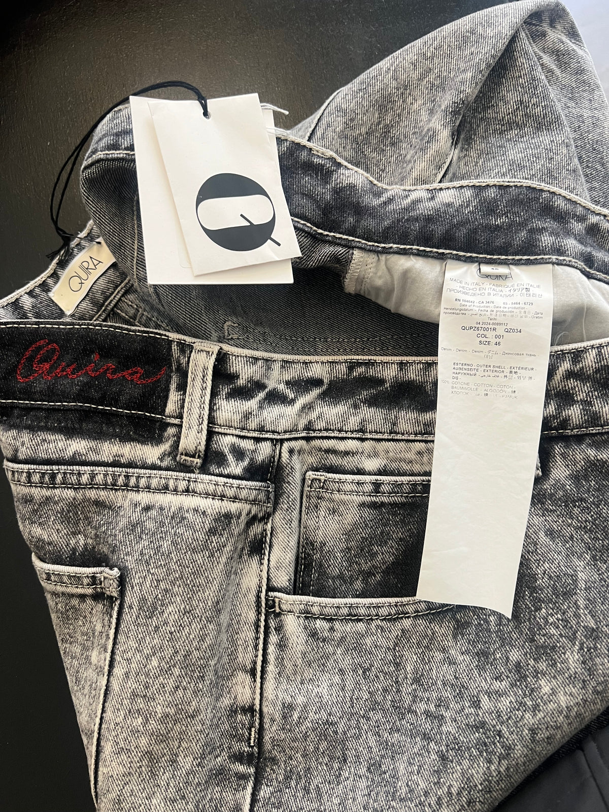 QUIRA — Acid-Wash Straight-Leg Jeans