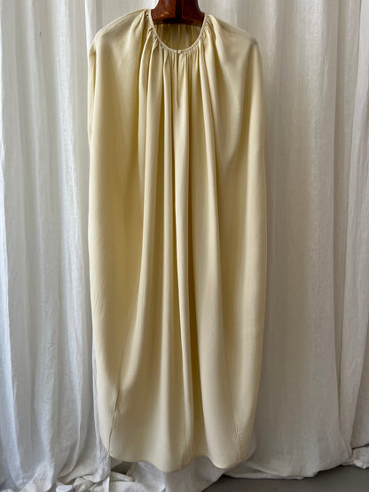 TOTEME Gathered Silk Maxi Dress – Soft Yellow