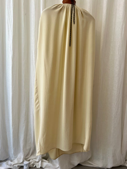 TOTEME Gathered Silk Maxi Dress – Soft Yellow