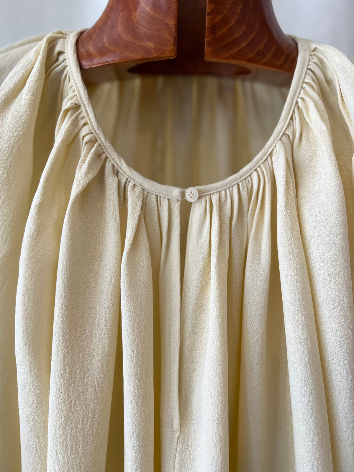 TOTEME Gathered Silk Maxi Dress – Soft Yellow