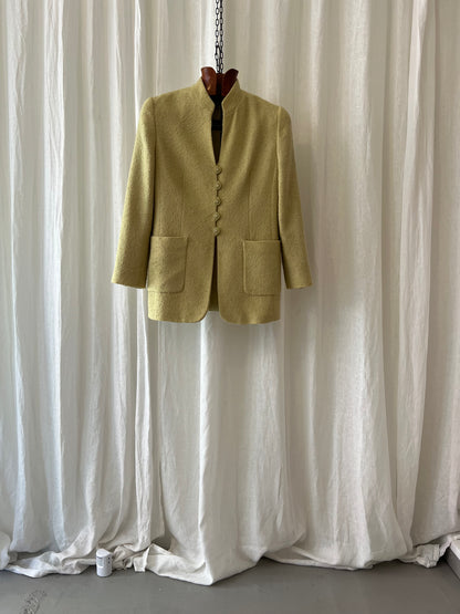 Louis Féraud Vintage Virgin Wool Bouclé Jacket – Lime Green / Pistachio