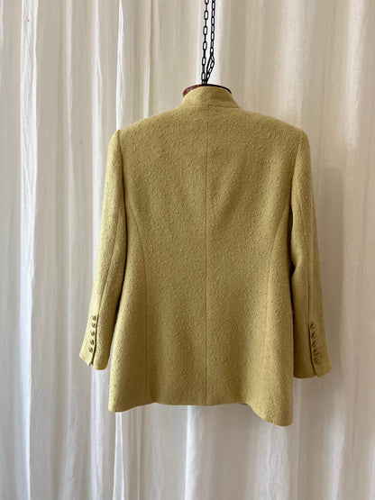 Louis Féraud Vintage Virgin Wool Bouclé Jacket – Lime Green / Pistachio