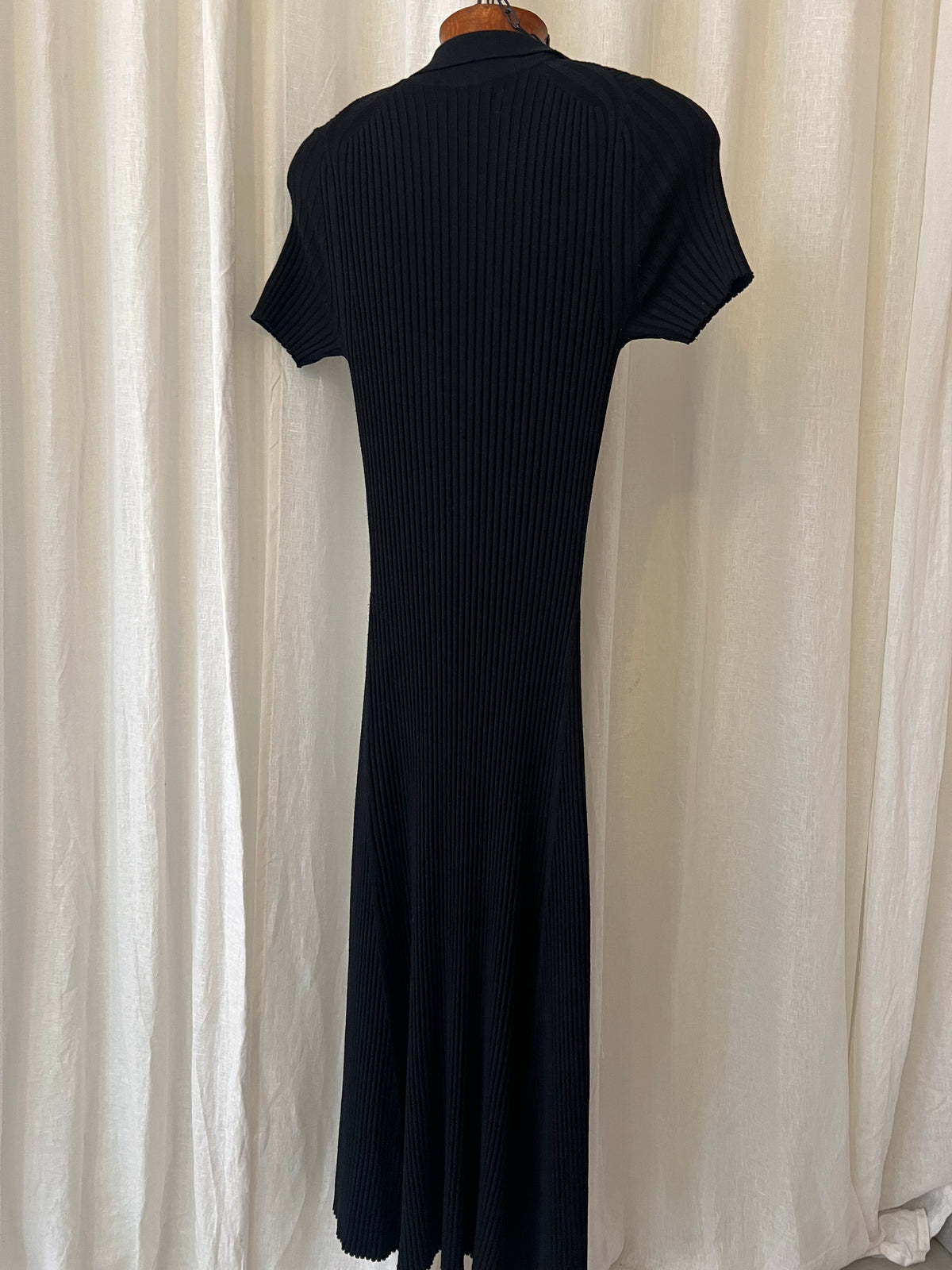 Samsøe Samsøe Ribbed Polo Midi Dress – Black