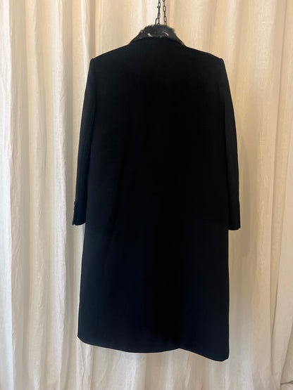 Serrer Luxury Pony Hair Patchwork Wool Coat – Black, Spotted