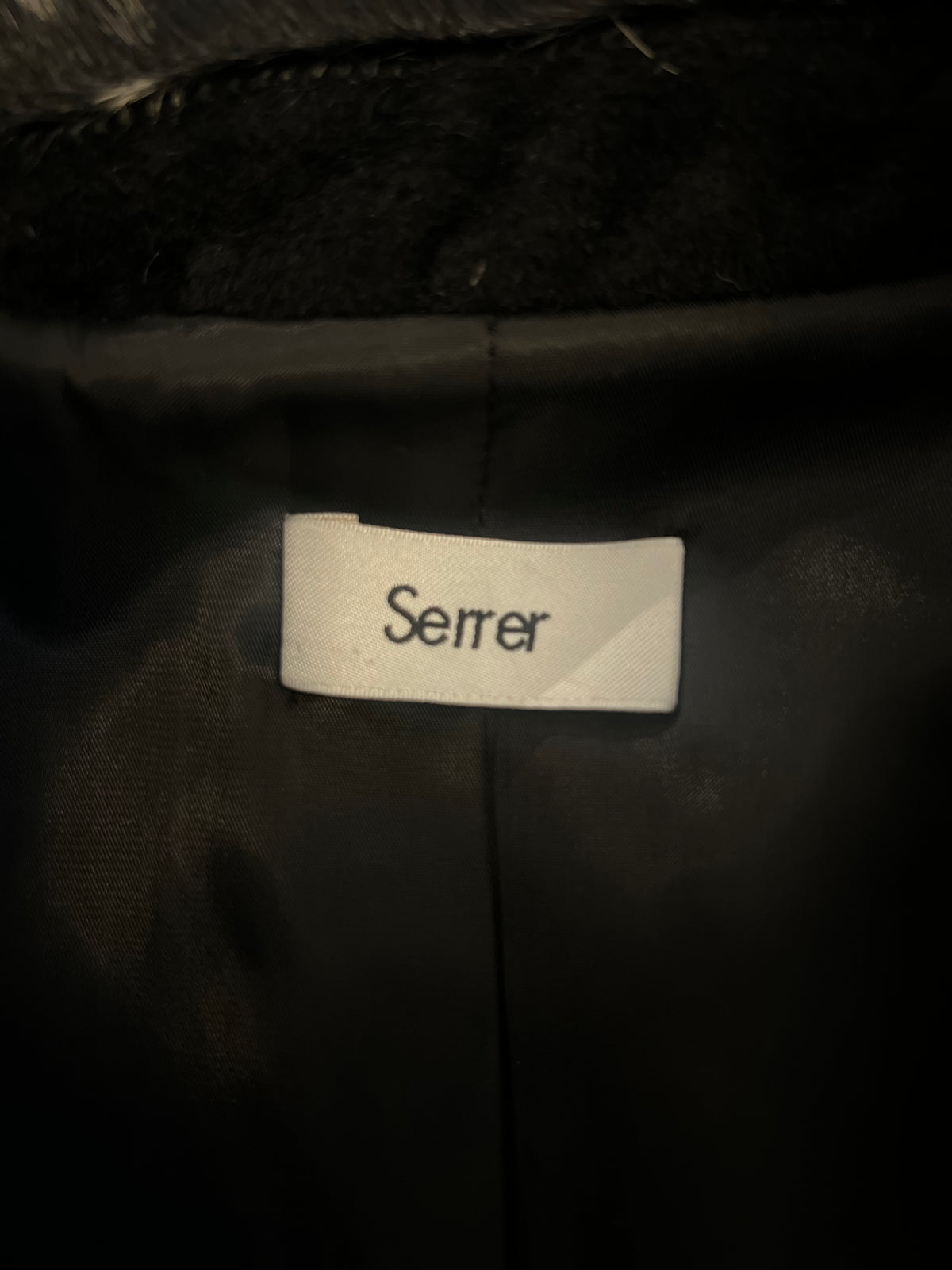 Serrer Luxury Pony Hair Patchwork Wool Coat – Black, Spotted