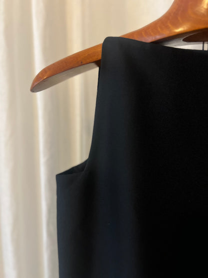 GFF Gianfranco Ferré Vintage Wool-Blend Shift Dress – Black & Satin