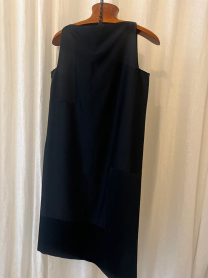 GFF Gianfranco Ferré Vintage Wool-Blend Shift Dress – Black & Satin