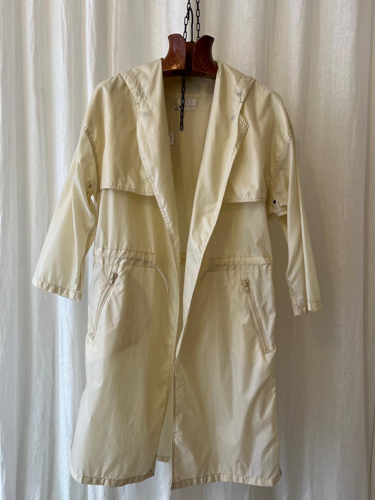 Trussardi – Butter Yellow Hooded Raincoat - Vintage