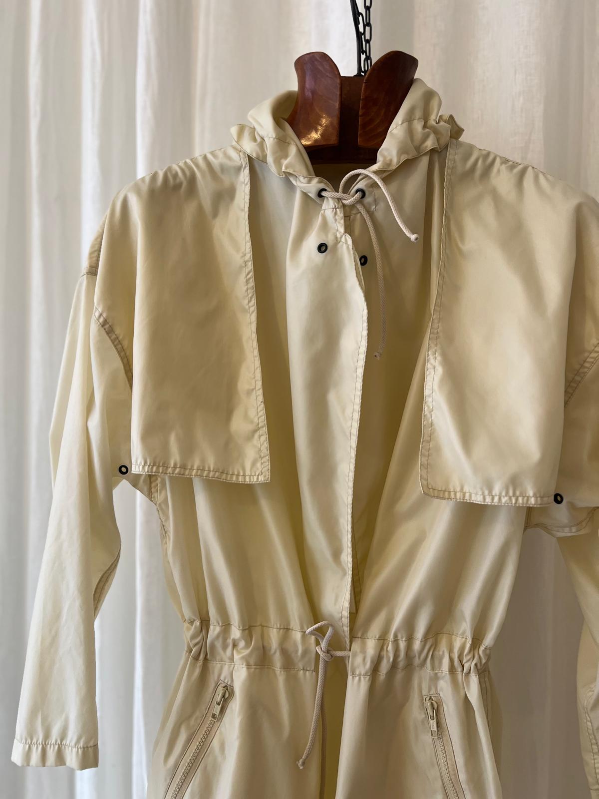 Trussardi – Butter Yellow Hooded Raincoat - Vintage